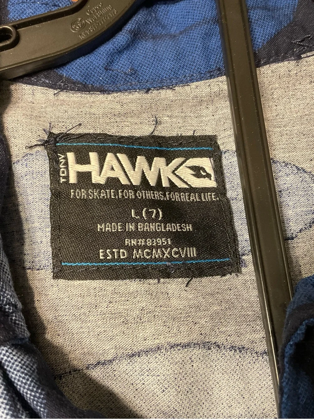 Tony Hawk Navy Blue Leaf-Print Shirt with Tan Shorts